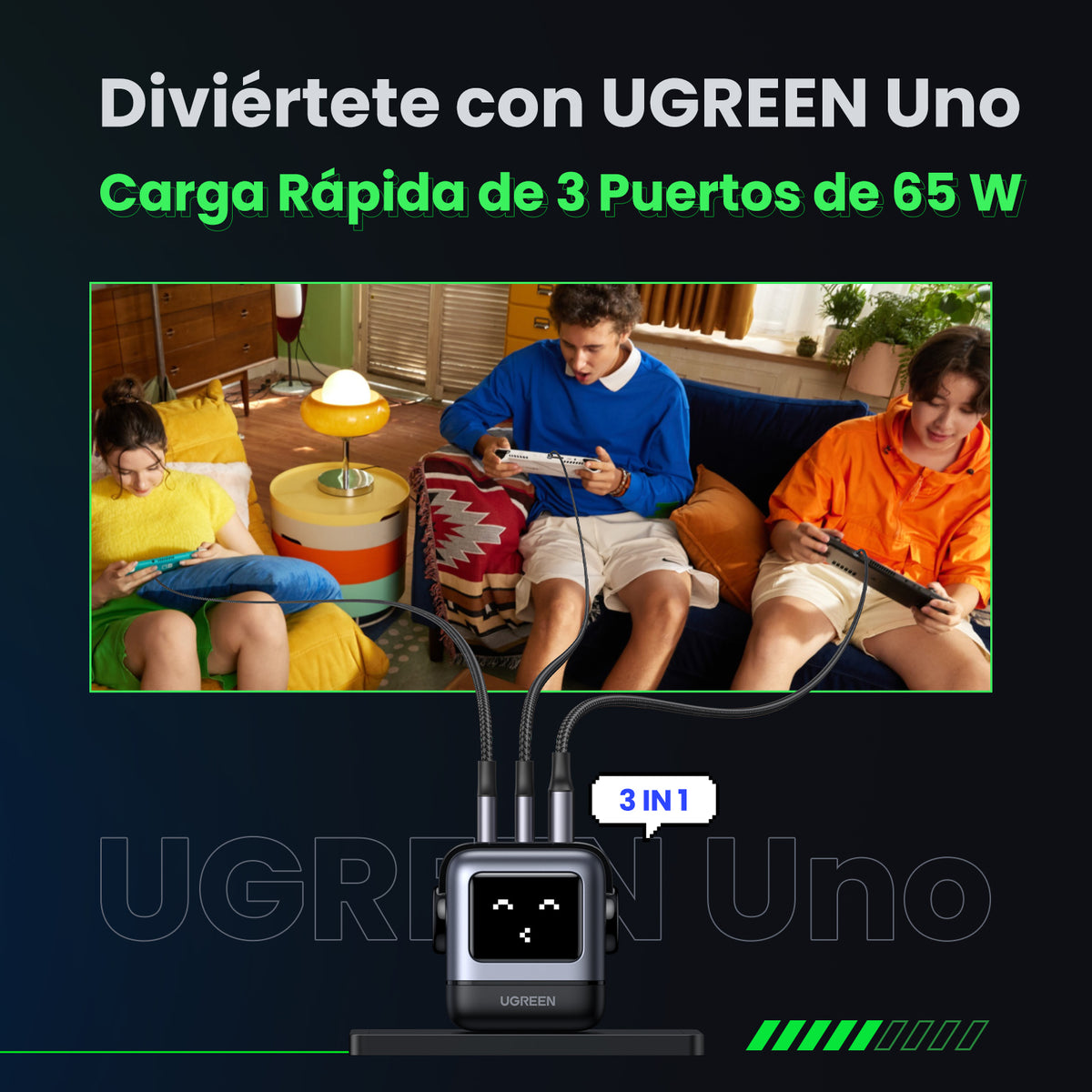 UGREEN 65W 3-Port PD GaN Fast Charger US CD361