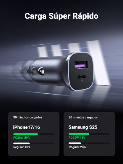 UGREEN A+C Dual-Port Car Charger PD30W+SCP22.5W MODEL CD130