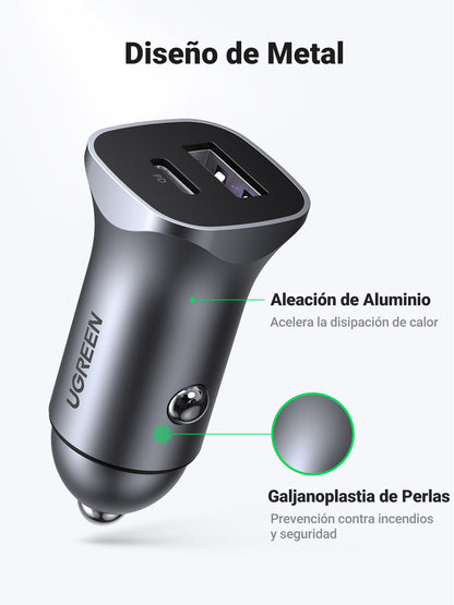 UGREEN A+C Dual-Port Car Charger PD30W+SCP22.5W MODEL CD130