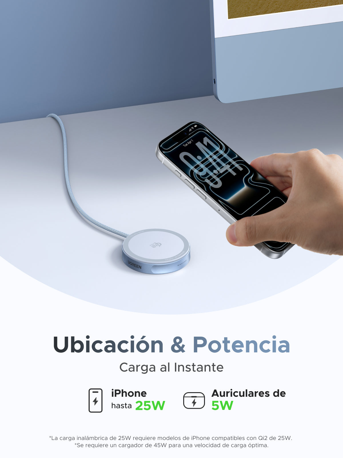 W753 UGREEN 25W Magnetic Wireless Charger