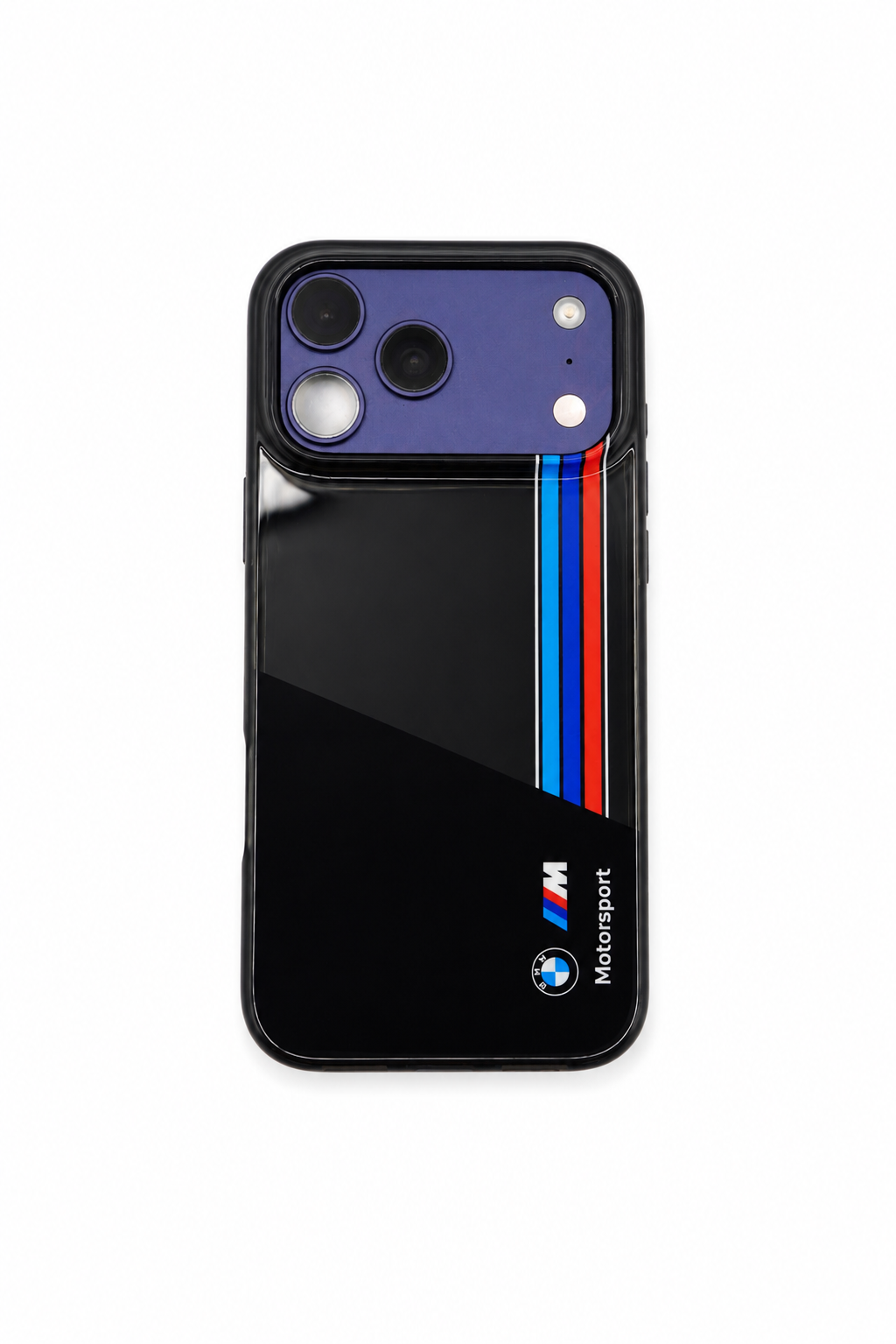 Funda Oficial BMW Motorsport IML Diseño Rayas Verticales - Negro