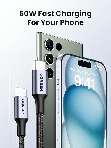 UGREEN C to C PD Fast Charging Cable 3A Max Gray Black 1m  US261