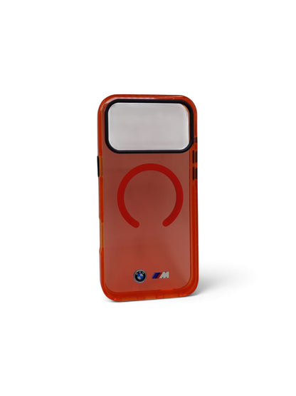 Funda BMW MagSafe Shockproof con Logos Metálicos - Naranja
