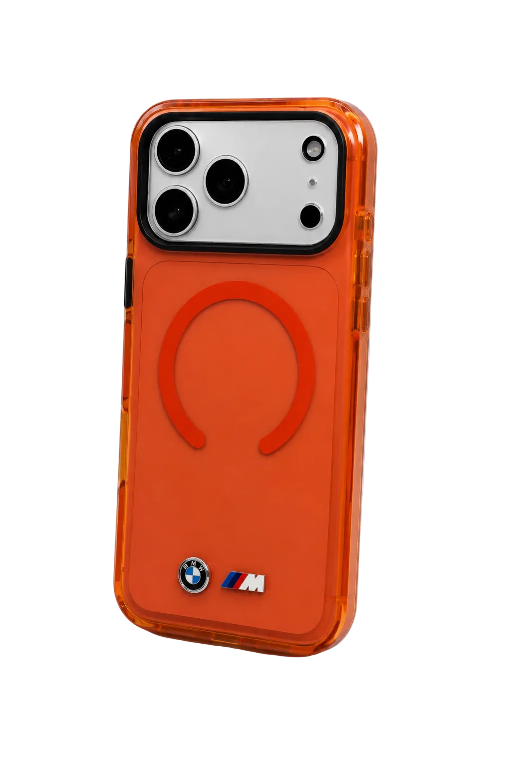 Funda BMW MagSafe Shockproof con Logos Metálicos - Naranja