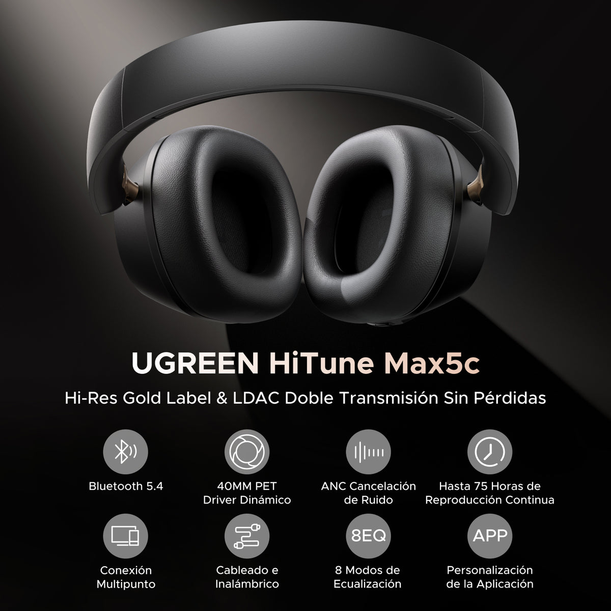 UGREEN HiTune Max5c Hybrid Active Noise-Cancelling Headphones
