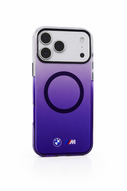 Funda BMW M MagSafe – Degradado Multicolor Navy | Botones Metálicos