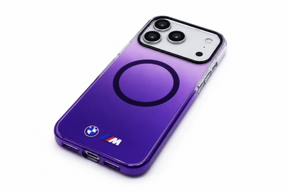 Funda BMW M MagSafe – Degradado Multicolor Navy | Botones Metálicos